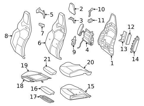 Driver Seat Components for 2021 Mercedes-Benz C63 AMG S #7