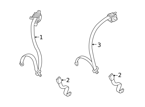 Rear Seat Belts for 2002 Dodge Stratus #1