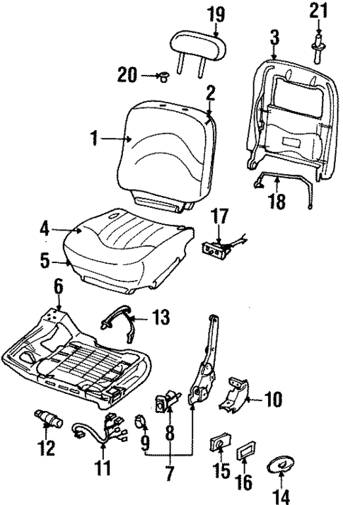 Front Seat Components for 2000 Ford Crown Victoria #2