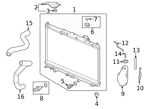 Radiator & Components for 2014 Honda Accord #1