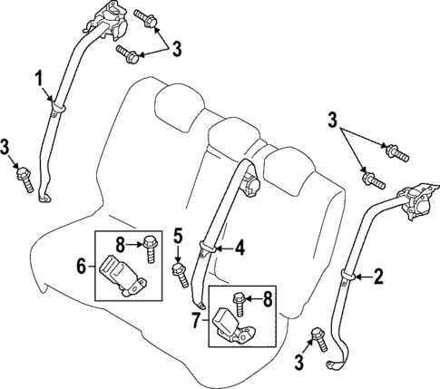 Second Row Seat Belts for 2023 Mazda CX-50 #0