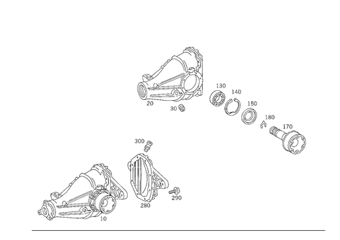 Rear Axle Housing with Differential for 1993 Mercedes-Benz 600SL #0