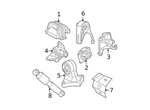 Engine & Trans Mounting for 2003 Chrysler Sebring #0