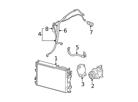 Condenser, Compressor & Lines for 2006 Chrysler Sebring #1