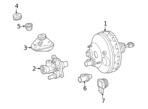Master Cylinder - Components On Dash Panel for 2010 Mercedes-Benz S400 #0