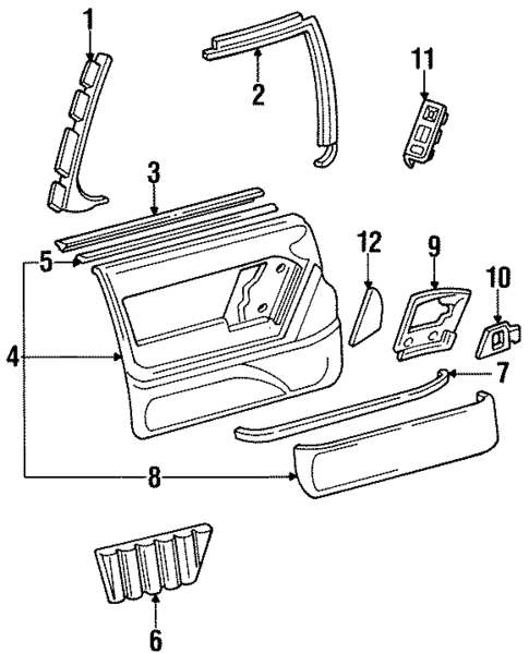 Interior Trim - Front Door for 1998 Oldsmobile LSS #0