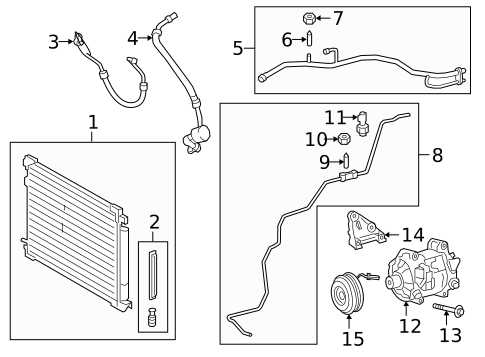Condenser, Compressor & Lines for 2025 Lexus ES350 #1