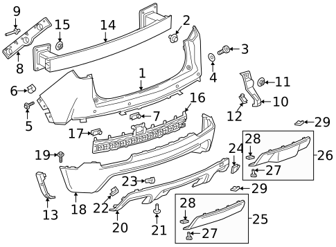 Bumper & Components - Rear for 2021 Cadillac XT4 #0