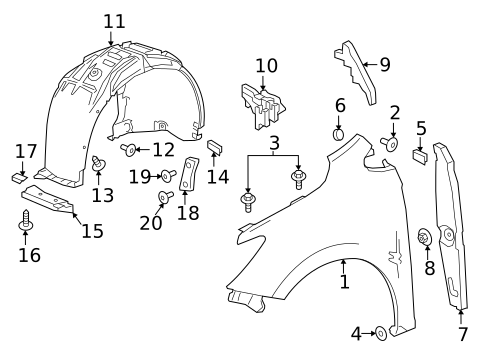 Fender & Components for 2024 Chevrolet Traverse Limited #10