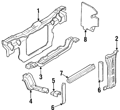 Radiator Support for 1996 Chevrolet Lumina APV #0