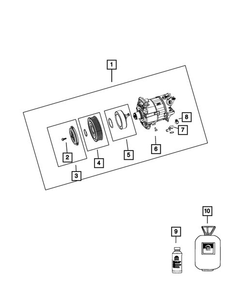 Air Conditioner Compressor and Mounting for 2019 Dodge Challenger #1