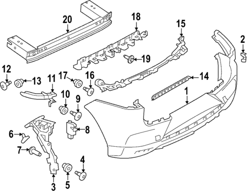 Bumper & Components - Rear for 2020 Jaguar I-Pace #0