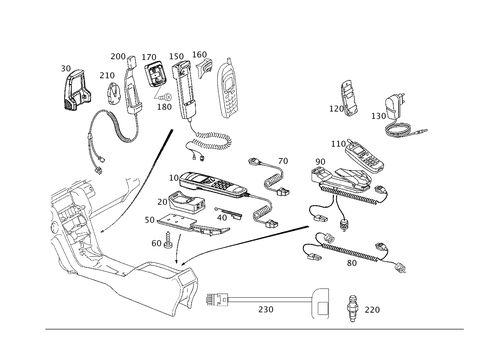 Car Phone, Voice Control System and Distress Call for 1999 Mercedes-Benz E430 #1