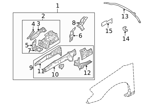 Structural Components & Rails for 2002 Mitsubishi Eclipse #0