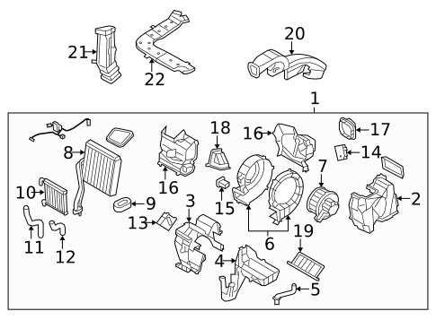 HVAC Case for 2009 Kia Borrego #1