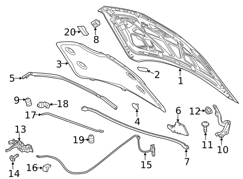 Hood & Components for 2014 Cadillac ELR #0