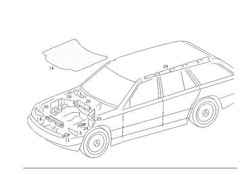 Insulation in Engine Compartment, on Roof Rail and Rear End Pillar for 1984 Mercedes-Benz 300TD #0