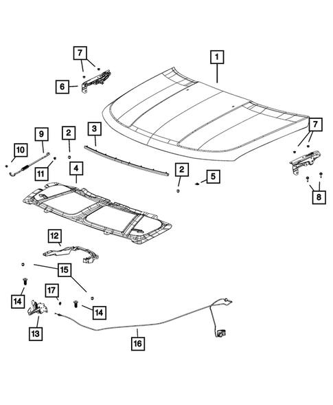 Hood and Hood Release for 2014 Jeep Compass #0