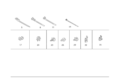 Loom Ties and Cable Mounting Parts for 1984 Mercedes-Benz 300D #1