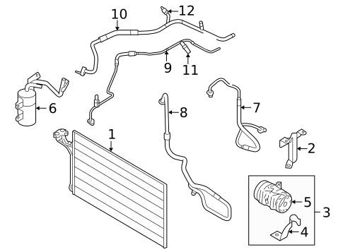 Condenser, Compressor & Lines for 2007 Volvo V50 #0