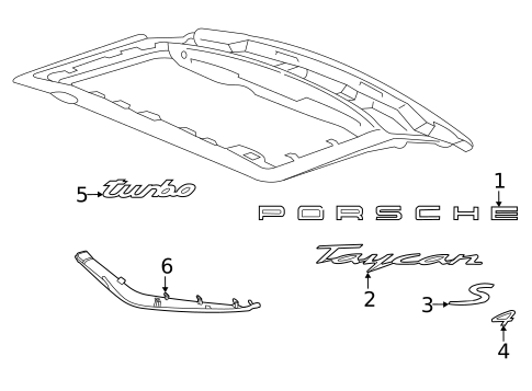 Exterior Trim - Lift Gate for 2023 Porsche Taycan #1