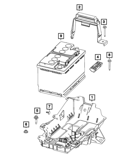 Battery, Battery Tray and Cables for 2026 Chrysler Pacifica #6