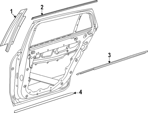 Exterior Trim - Rear Door for 2025 Mercedes-Benz EQE SUV AMG® #0