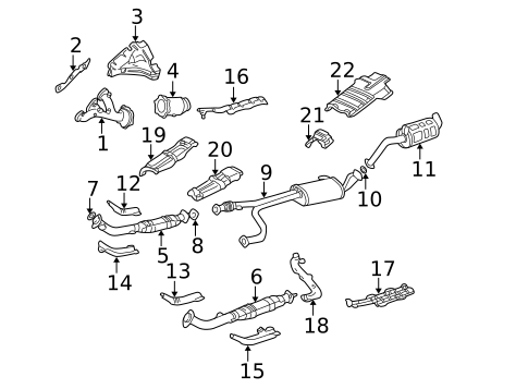 Exhaust Components for 1998 Nissan Pathfinder #1