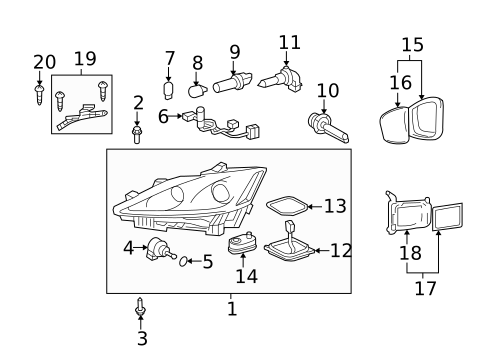 Bulbs - Chassis for 2009 Lexus IS250 #4