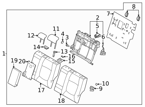 Rear Seat Components for 2022 Kia Seltos #0