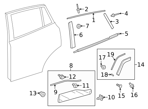 Exterior Trim - Rear Door for 2022 Toyota RAV4 #0
