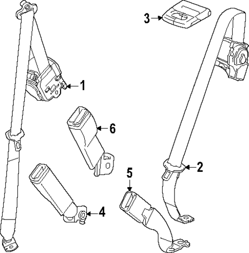 Second Row Seat Belts for 2025 Chevrolet Traverse #0