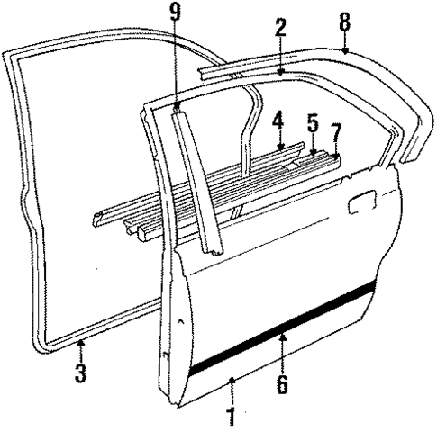 Door & Components for 1984 BMW 733i #0