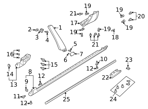 Exterior Trim - Pillars for 2004 Audi A4 Quattro #1
