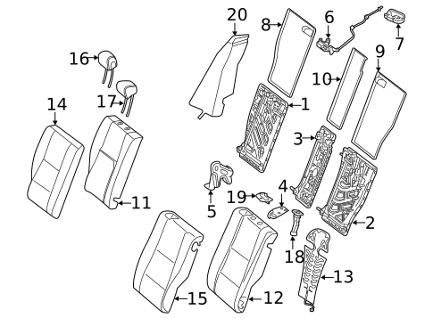 Rear Seat Components for 2020 Mercedes-Benz E 450 #10