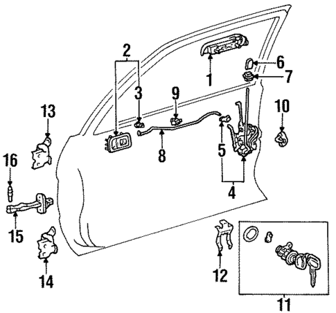 Front Door for 1996 Toyota Paseo #0