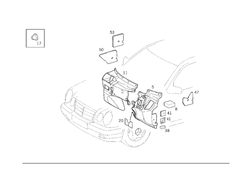 Insulation in Passenger and Luggae Compartment for 1997 Mercedes-Benz E420 #1