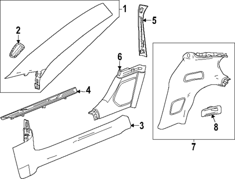 Interior Trim - Pillars for 2024 Chevrolet Corvette #0