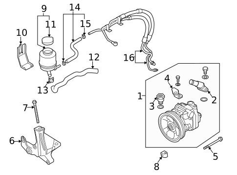 Pump & Hoses for 2005 Subaru Forester #1