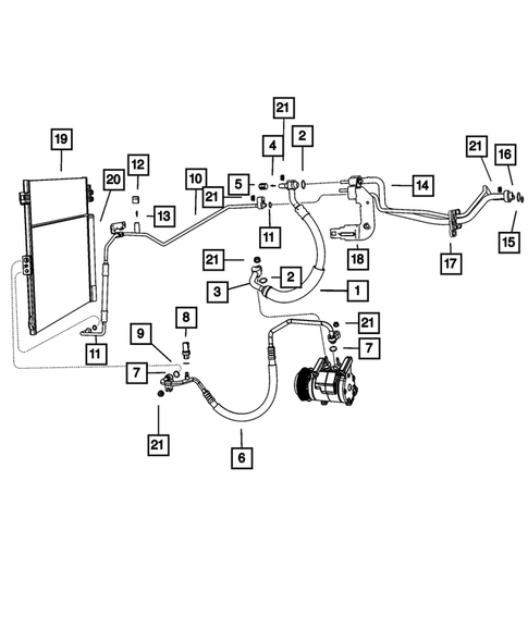 Air Conditioner and Heater Plumbing for 2016 Jeep Grand Cherokee #0