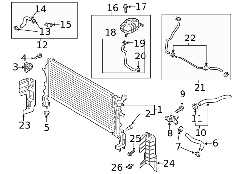 Radiator & Components for 2019 Hyundai Veloster #0