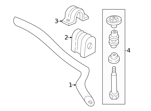 Stabilizer Bar & Components for 2005 Buick Terraza #1