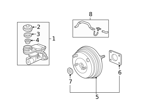 Master Cylinder - Components On Dash Panel for 2003 Honda Civic #1