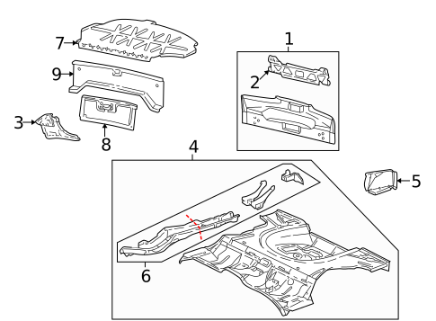 Rear Body & Floor for 2000 Pontiac Sunfire #1