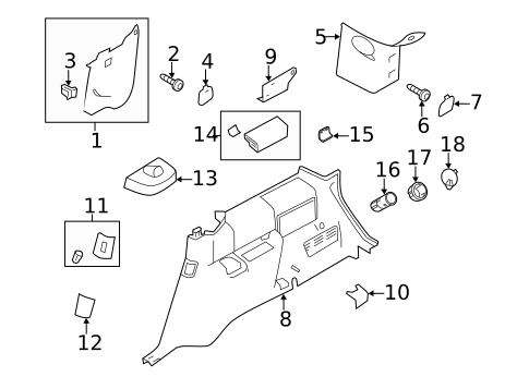 Interior Trim - Quarter Panels for 2010 Ford Flex #0