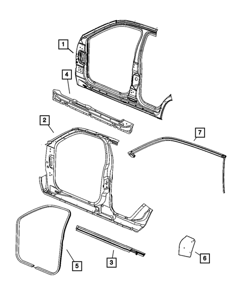 Aperture Panel and Pillar Supports for 2009 Jeep Grand Cherokee #1