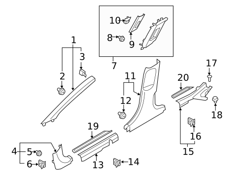 Interior Trim - Pillars for 2020 Hyundai Elantra #0