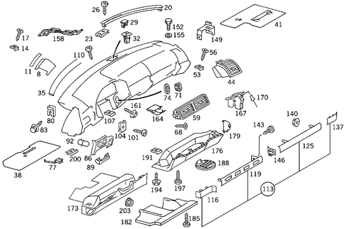 Detachable Components, Instrument Panel for 1993 Mercedes-Benz 300SD #1