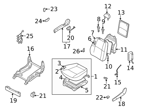 Front Seat Components for 2001 INFINITI QX4 #0