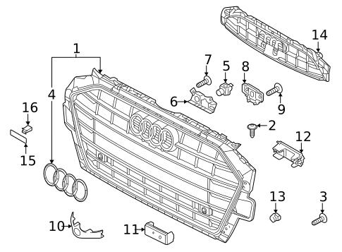 Grille & Components for 2020 Audi A4 Quattro #0